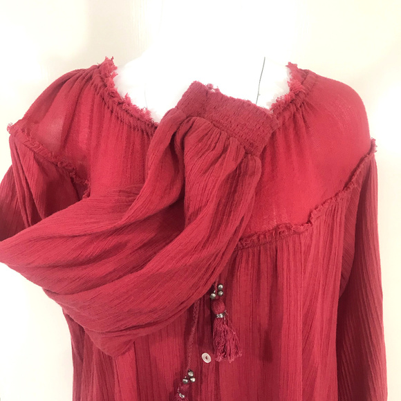 Free People bottom up oversize tassel dress M - Picture 4 of 8